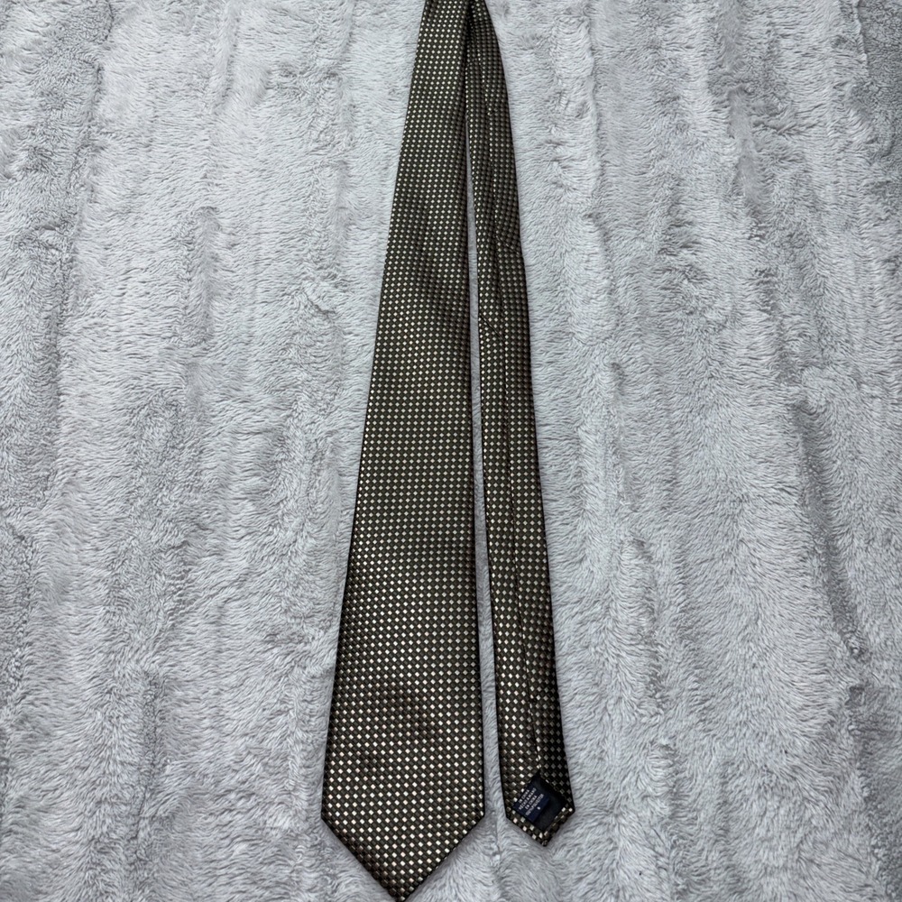 VAN HEUSEN Men's Polyester Neck Tie ~ Green ~Diamond Grid